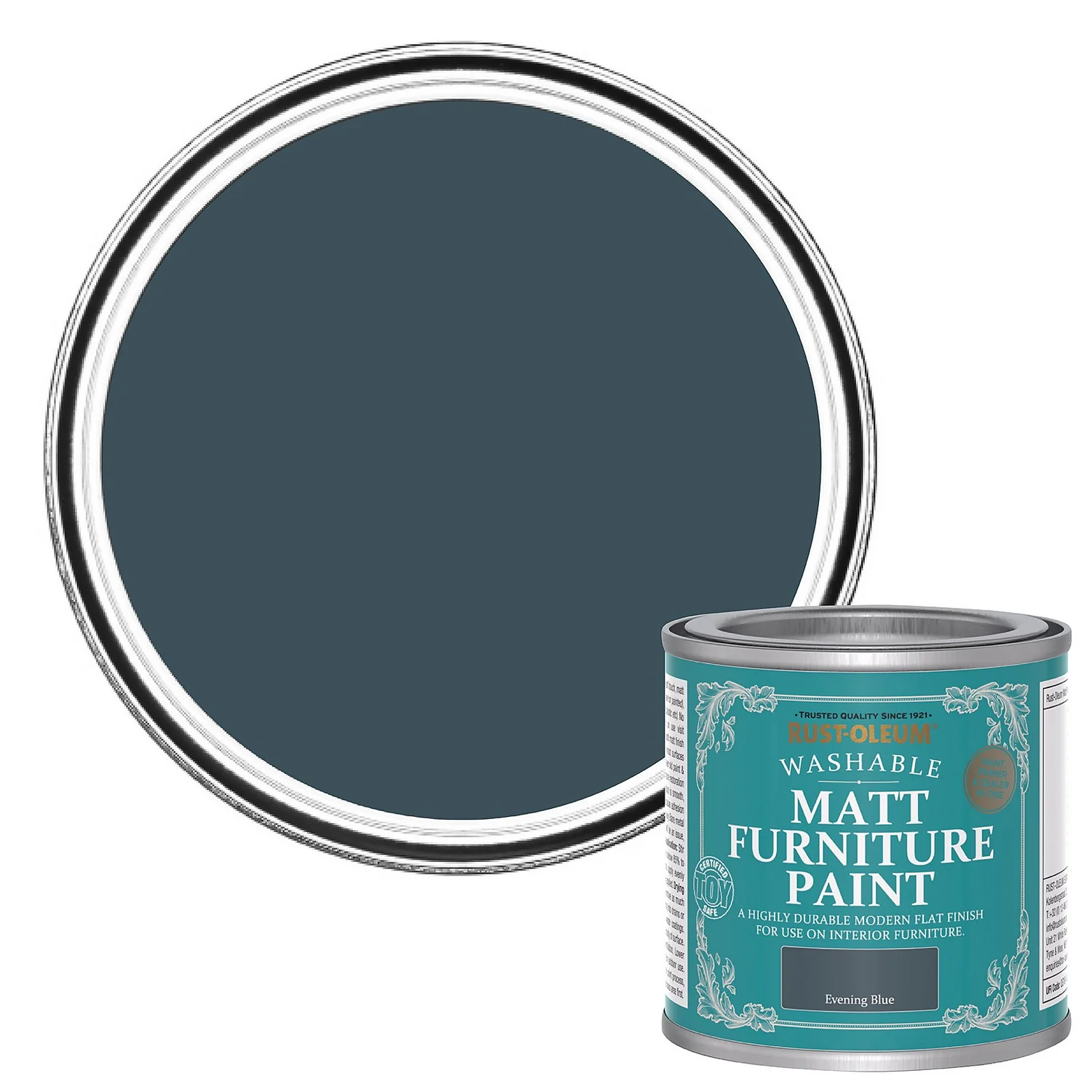 Rust-Oleum Matt Furniture Paint Evening Blue - 125ml Rust-Oleum Matt Furniture Paint Evening Blue - 125ml -Sandtex Shop 14606506 1155053512011481
