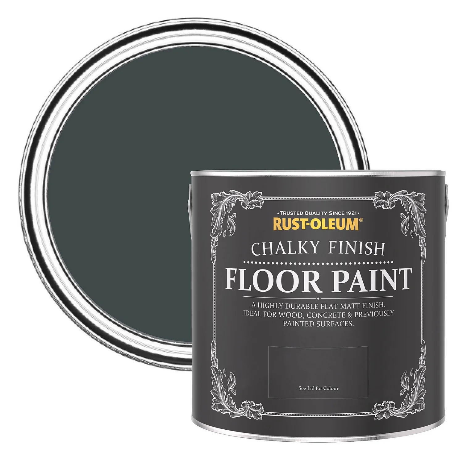 Rust-Oleum Chalky Floor Paint Black Sand - 2.5L Rust-Oleum Chalky Floor Paint Black Sand - 2.5L -Sandtex Shop 14606519 1615053487025252